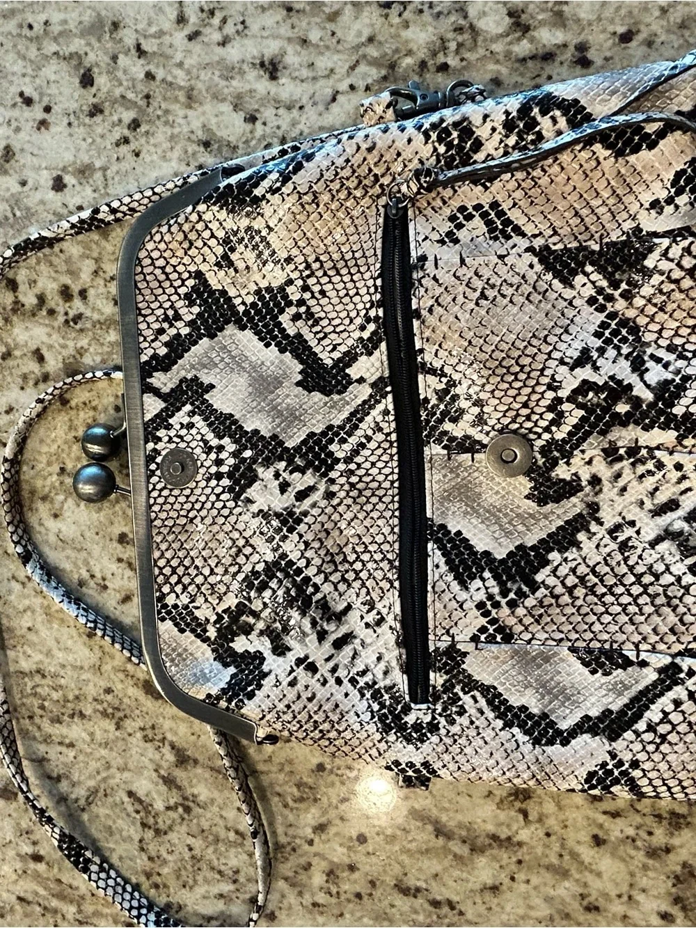 Jessica Simpson Snake Print Crossbody Bag like new. Keychain & card holder too